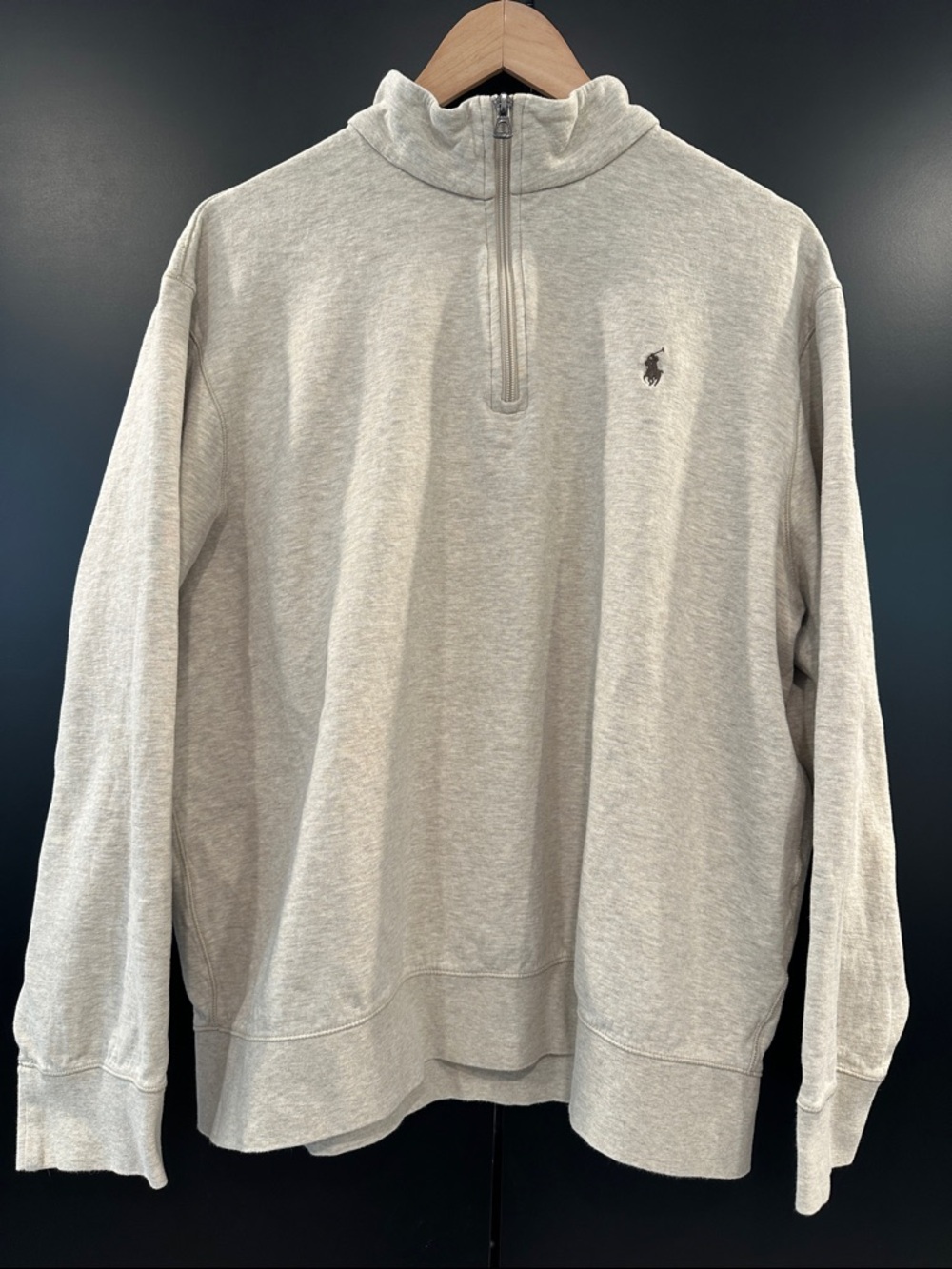 Polo Light Gray Luxe Jersey Quarter-Zip Pullover